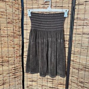 Chic Dark Brown Y2K Women's Strapless Top